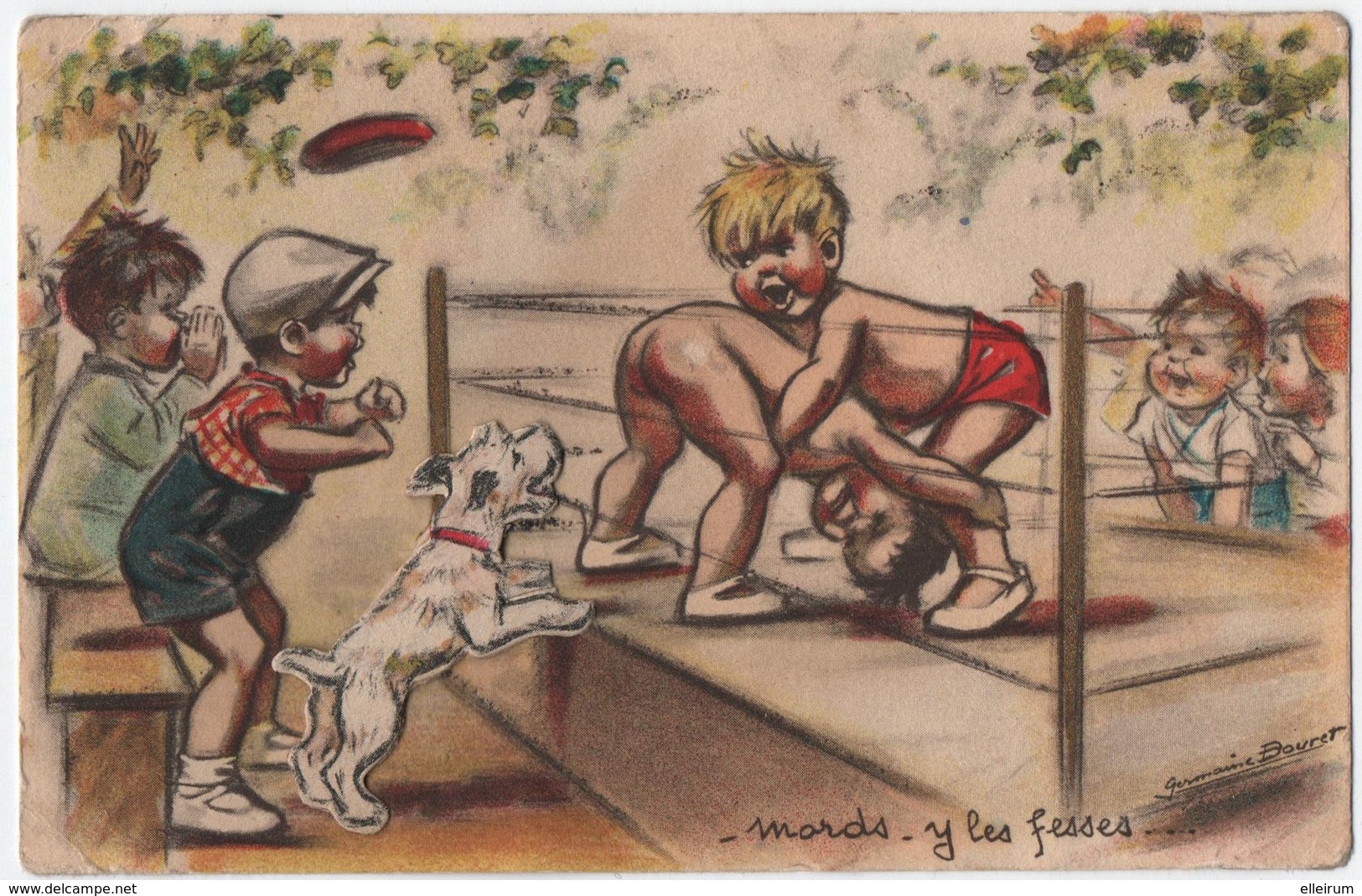 ILLUSTRATEUR . BOURET GERMAINE. MORDS-Y LES FESSES... CHIEN DECOUPI. - Bouret, Germaine