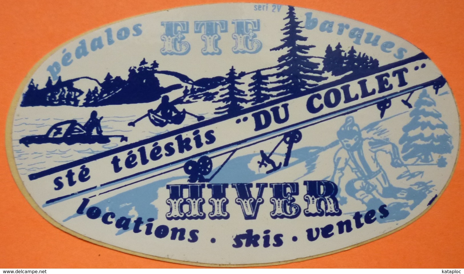 AUTOCOLLANT STICKER - LES TELESKIS DU COLLET - 38 - PEDALOS BARQUES SKIS - Autocollants