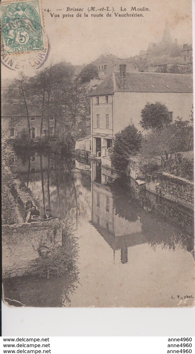 49-brissac Le Moulin Vue Prise De La Route De Vauchretien 1907 - Autres & Non Classés