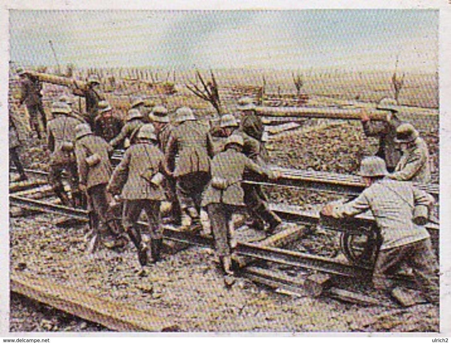 Sammelbild Eckstein-Halpaus Dresden - Der Weltkrieg 1918 - Bahnbau Im Kampffeld - Frankreich - Nr. 186 (40460) - Autres Marques