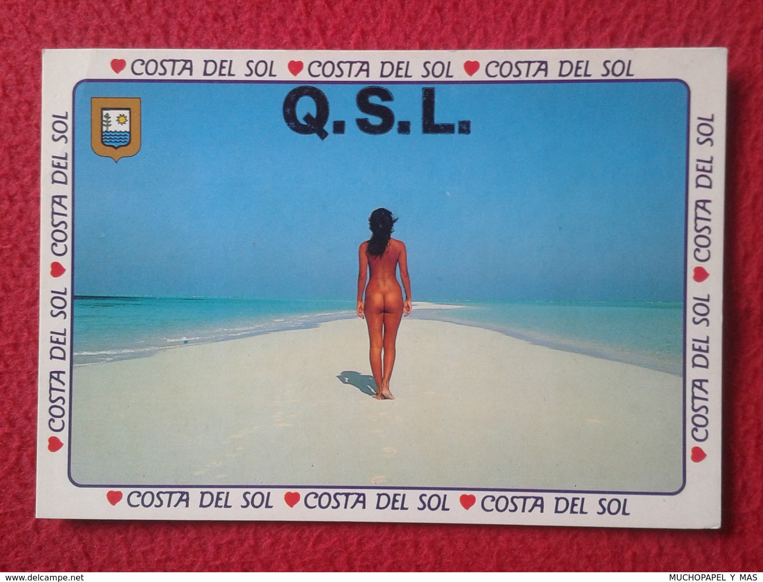 TARJETA TIPO POSTAL TYPE POST CARD QSL RADIOAFICIONADOS RADIO AMATEUR WOMAN GIRL NUDE NAKED EROTIC MUJER DESNUDA SPAIN - Andere & Zonder Classificatie