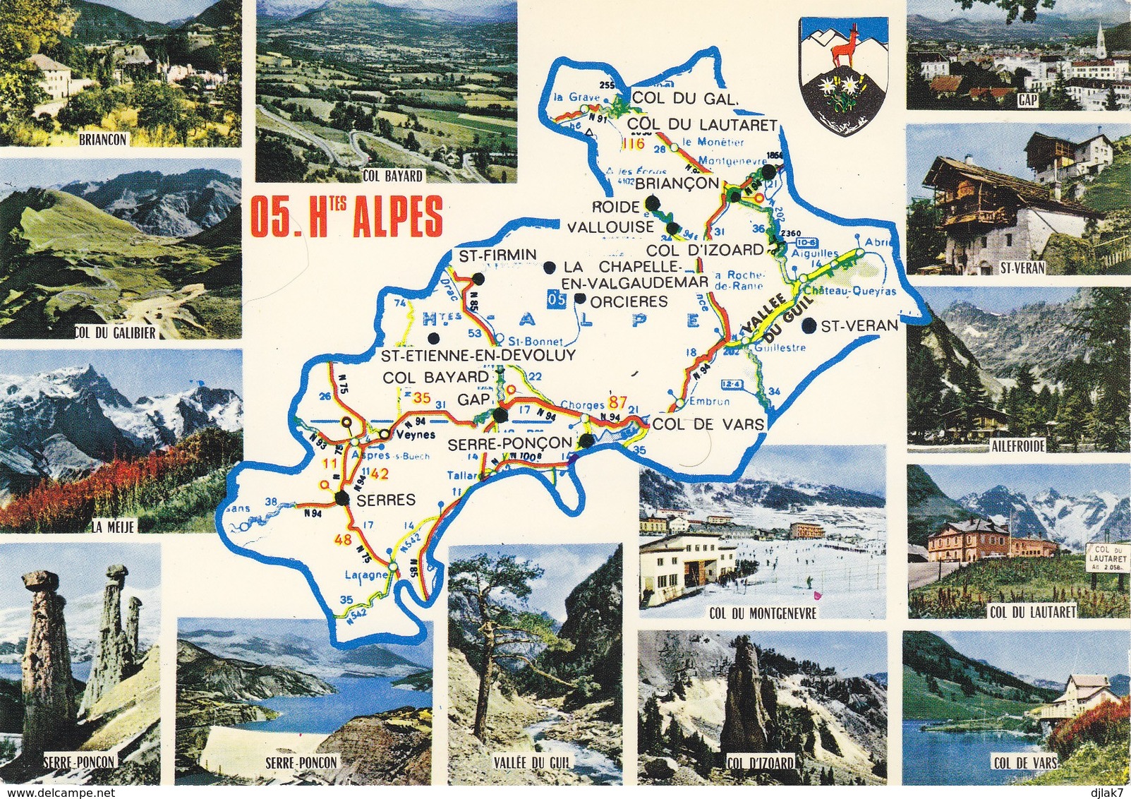 05 Carte Du Département Des Hautes Alpes (2 Scans) - Other & Unclassified