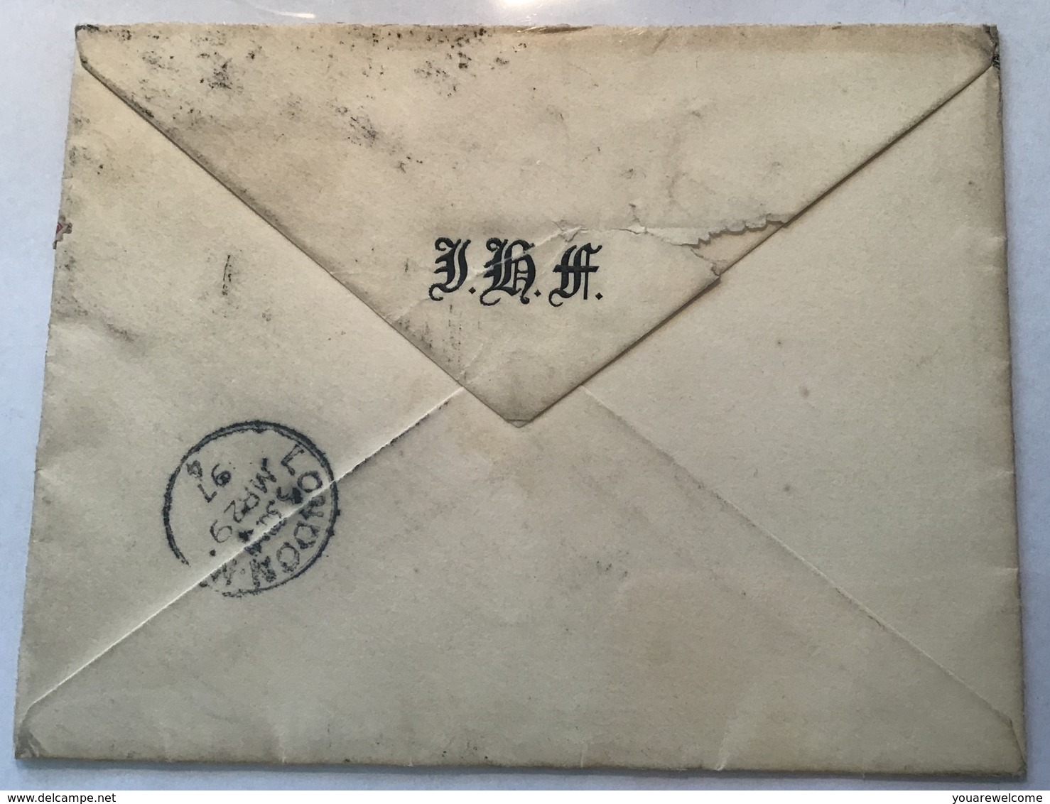 „KAMERUN 1897“ Vorläufer Mi V47 Brief S.S TENERIFFE Via “LIVERPOOL BR PACKET“ > London (Cameroun Lettre Cover Ship Mail - Kamerun