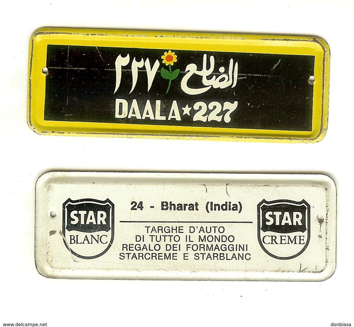 Targhe D'auto Di Tutto Il Mondo: Gadget Pubblicitario STAR In Latta Originale '60. 24 Bharat India Regalo Dei Formaggini - Targhe In Lamiera (a Partire Dal 1961)