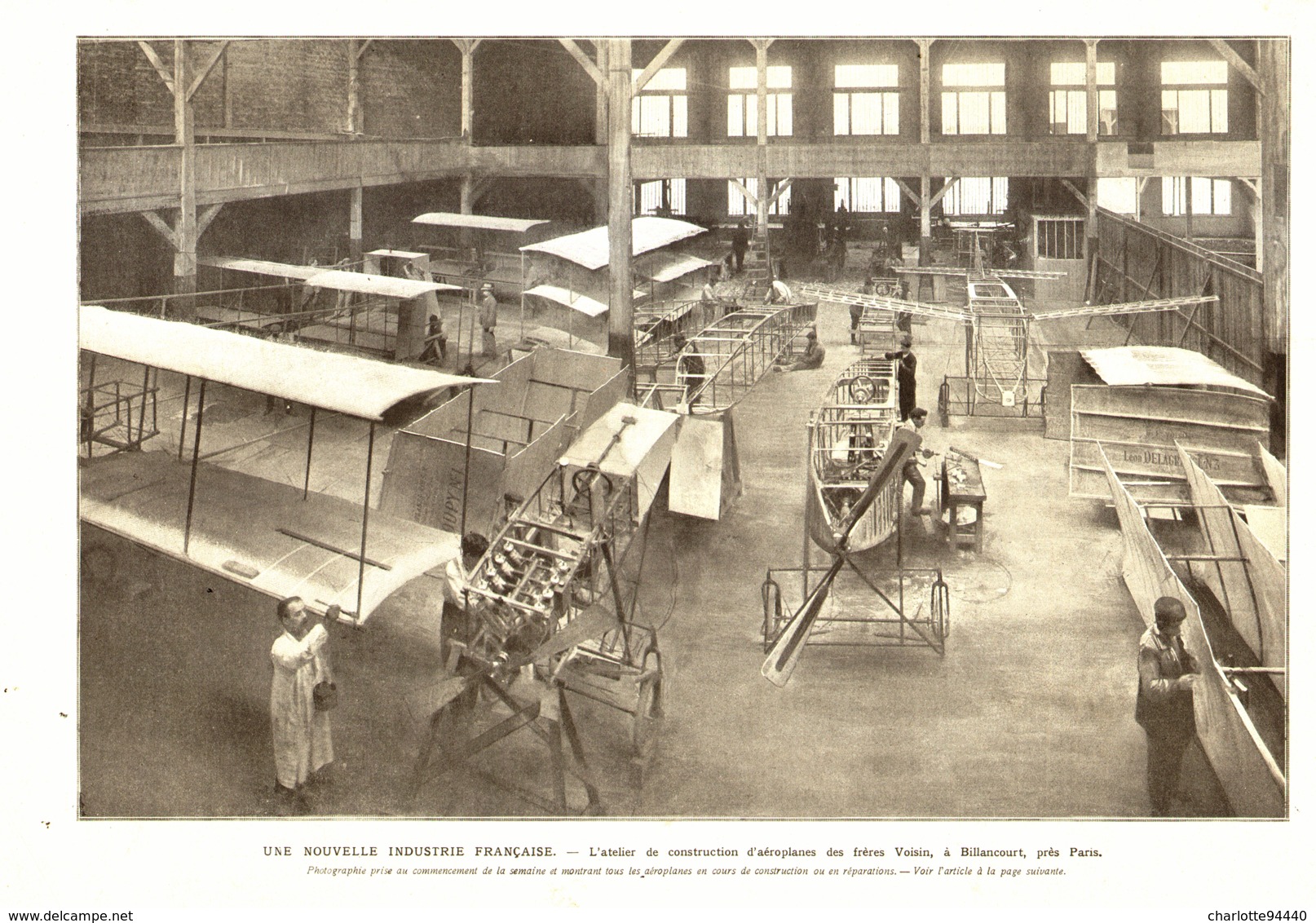 L'ATELIER DE CONSTRUCTION D'AEROPLANES Des FRERES " VOISIN " à BILLANCOURT Prés De PARIS  1908 - Other & Unclassified