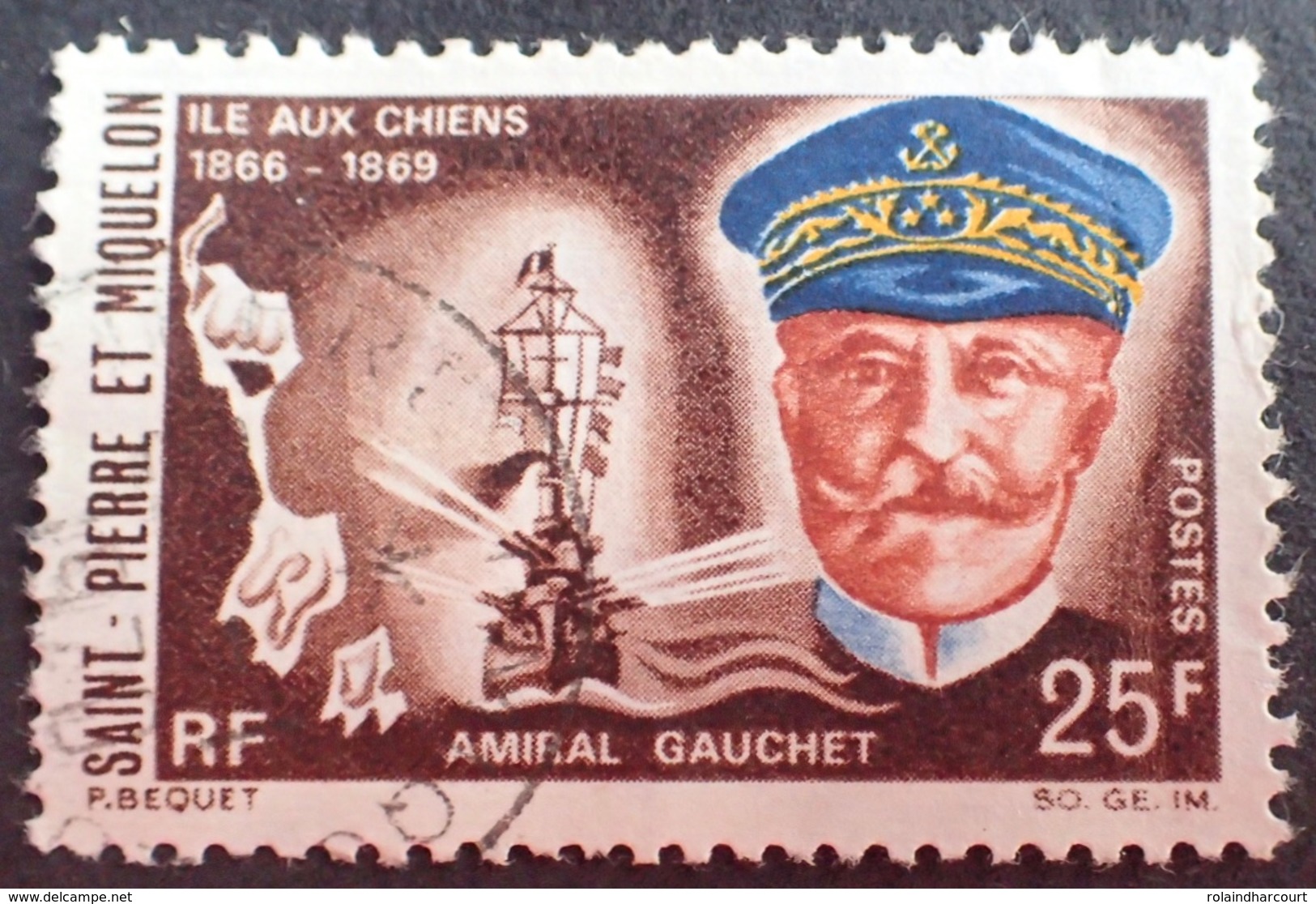 DF50500/613 - 1968 - SPM - AMIRAL GAUCHET - N°383 ☉ - Oblitérés