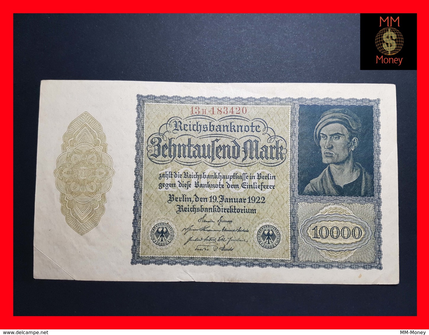 GERMANY 10.000 10000 Mark  19.1.1922  P. 72  XF - 10000 Mark