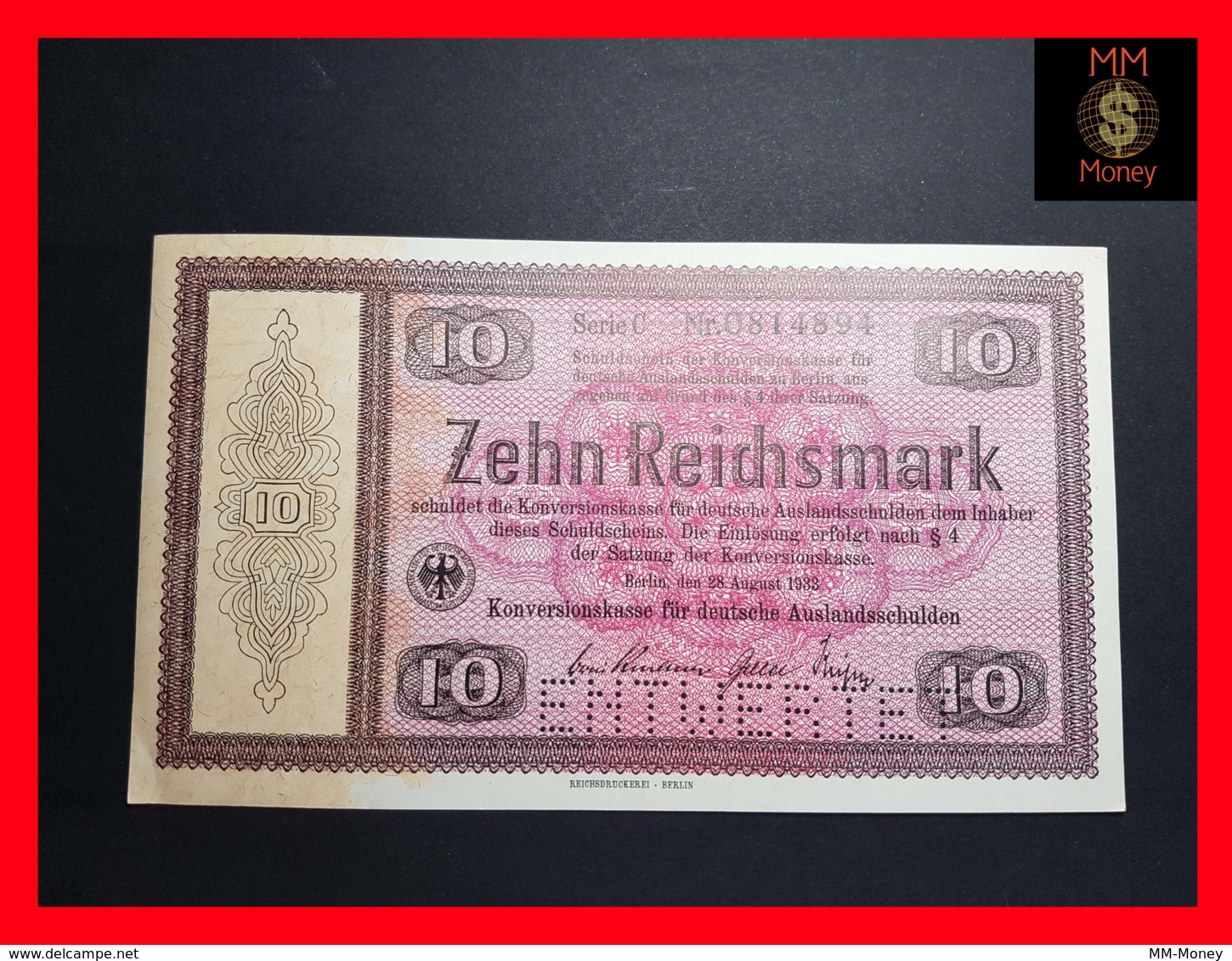 GERMANY 10 Reichsmark 28.8.1933  P. 200  AUNC - 10 Mark