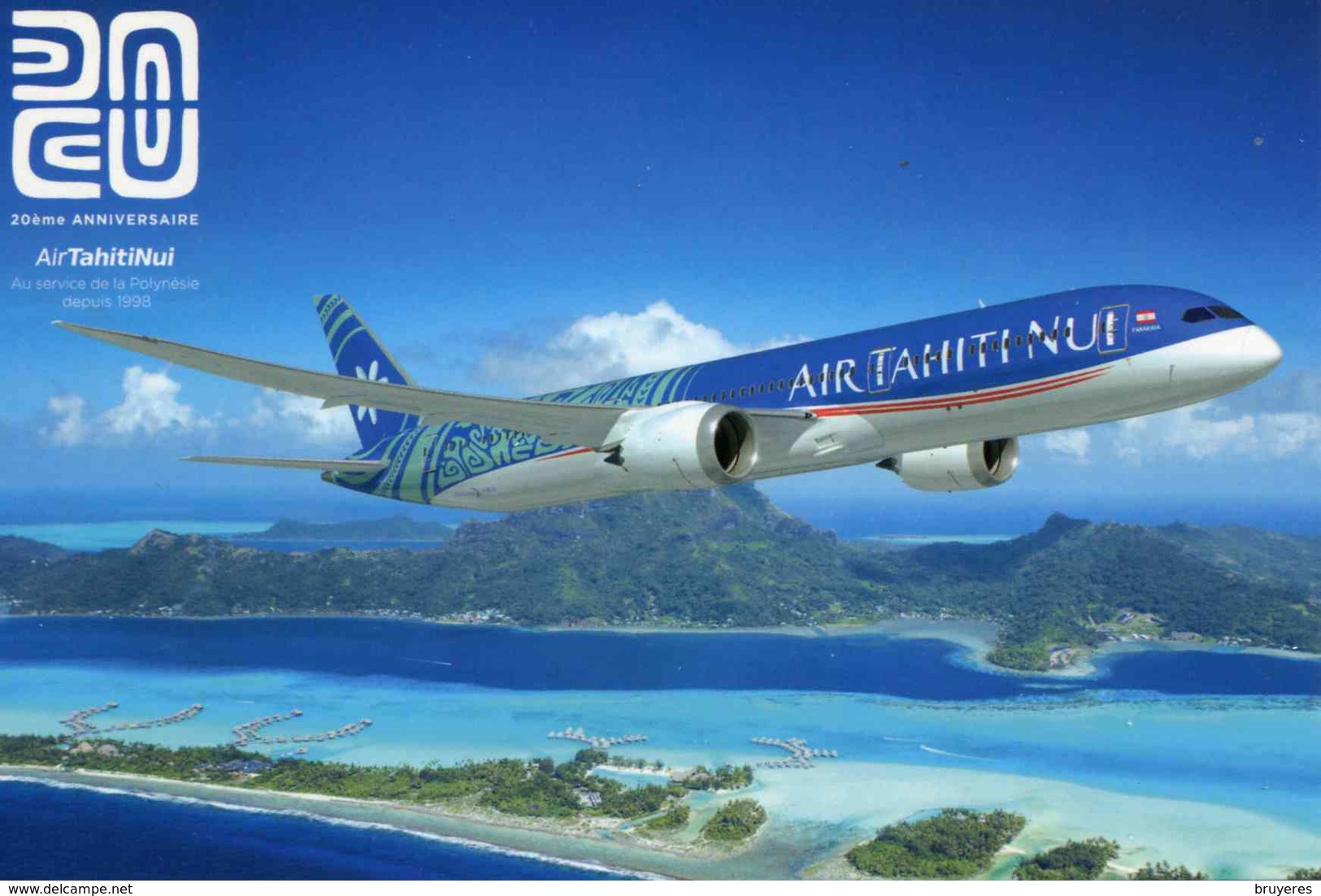 Entier Postal De 2018 De POLYNESIE Sur CP Avec Timbre Et Illust. "20e Anniversaire AIR TAHITINUI" - Airplanes