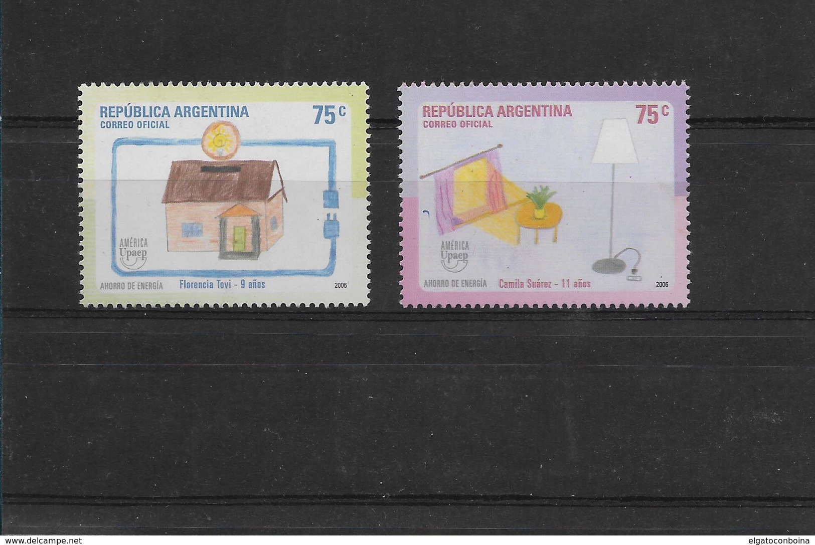 ARGENTINA 2006 SAVING ENERGY DRAWINGS CHILDREN CONTEST AMERICA UPAEP MINT NH 2 VALUES - Nuovi