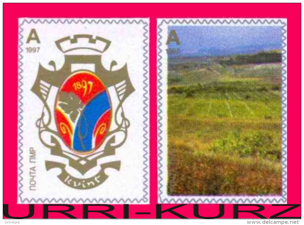 TRANSNISTRIA 1997 Vineyards & Emblem Of Tiraspol Wine-Brandy Factory Distillery KVINT 2v Imperforated MNH - Wines & Alcohols