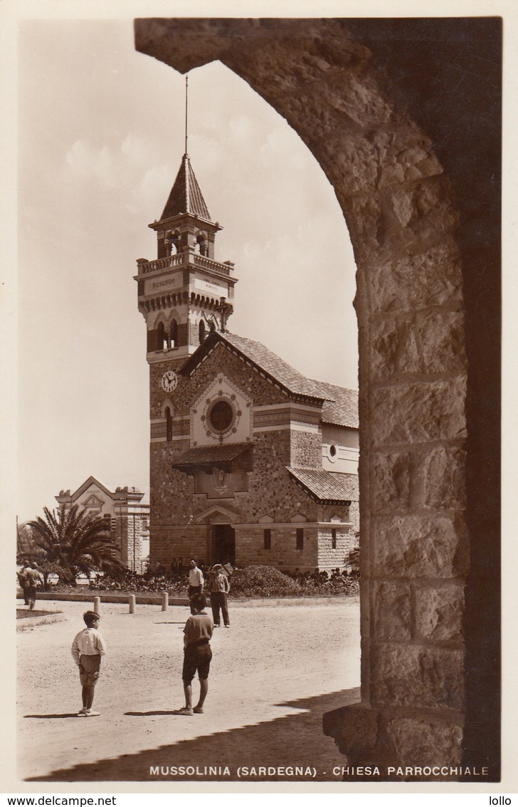 Sardegna Oristano Arborea La Chiesa Parrocchiale -- Animata Formato Piccolo - Altri & Non Classificati