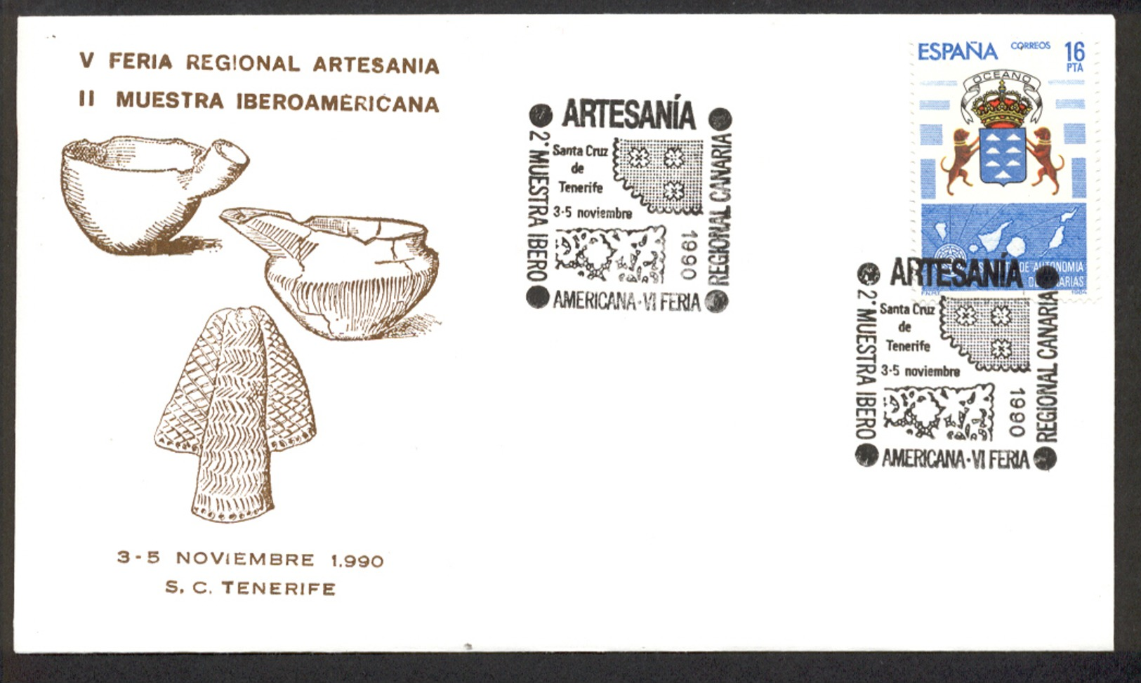 Spain 1990 - Crafts, Lace, Tenerife, Cover - Other & Unclassified