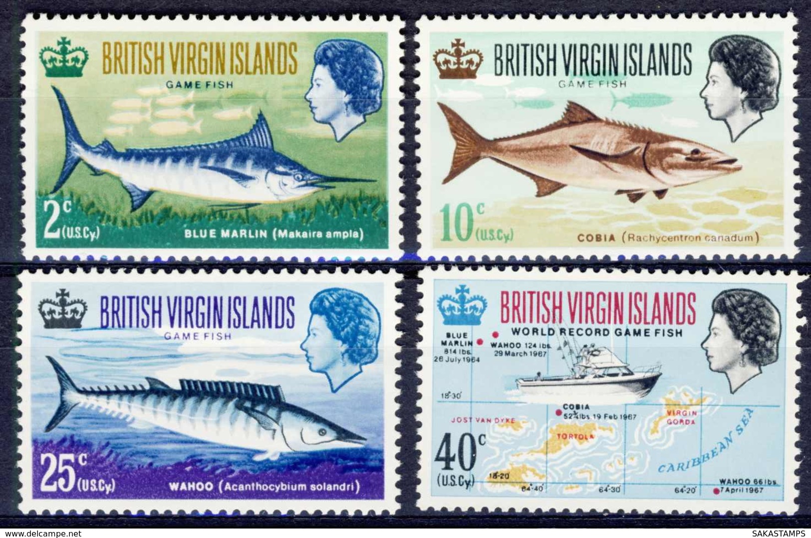 1968-(MNH=**) British Virgin Islands S.4v."Game Fishing" - Britse Maagdeneilanden