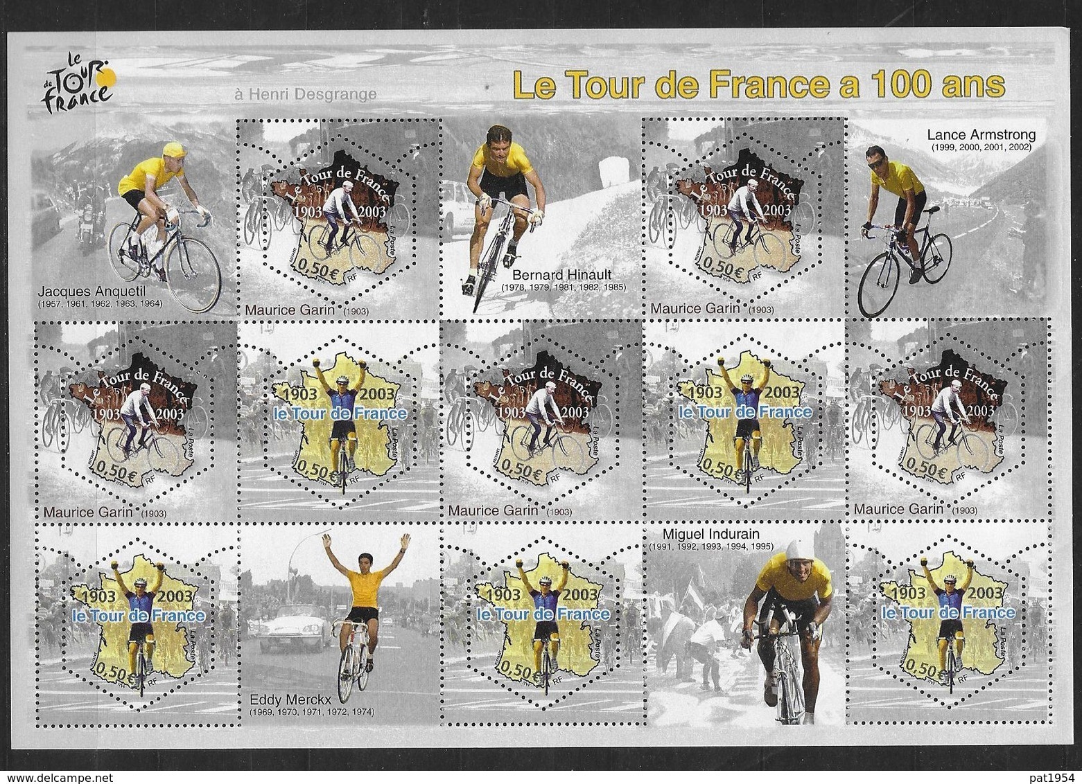 France 2003 Bloc Feuillet N° 59 Neuf Cyclisme Tour De France à La Faciale - Ungebraucht