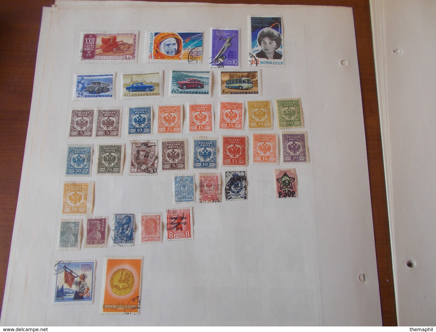 lot n° 471  RUSSIE pologne etc...   timbres obliteres ou neufs sur page d'albums