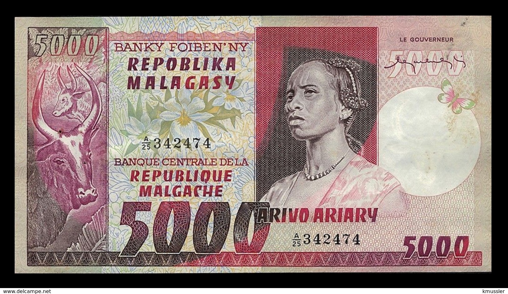 # # # Banknote Madagaskar 5.000 Francs UNC- # # # - Madagaskar