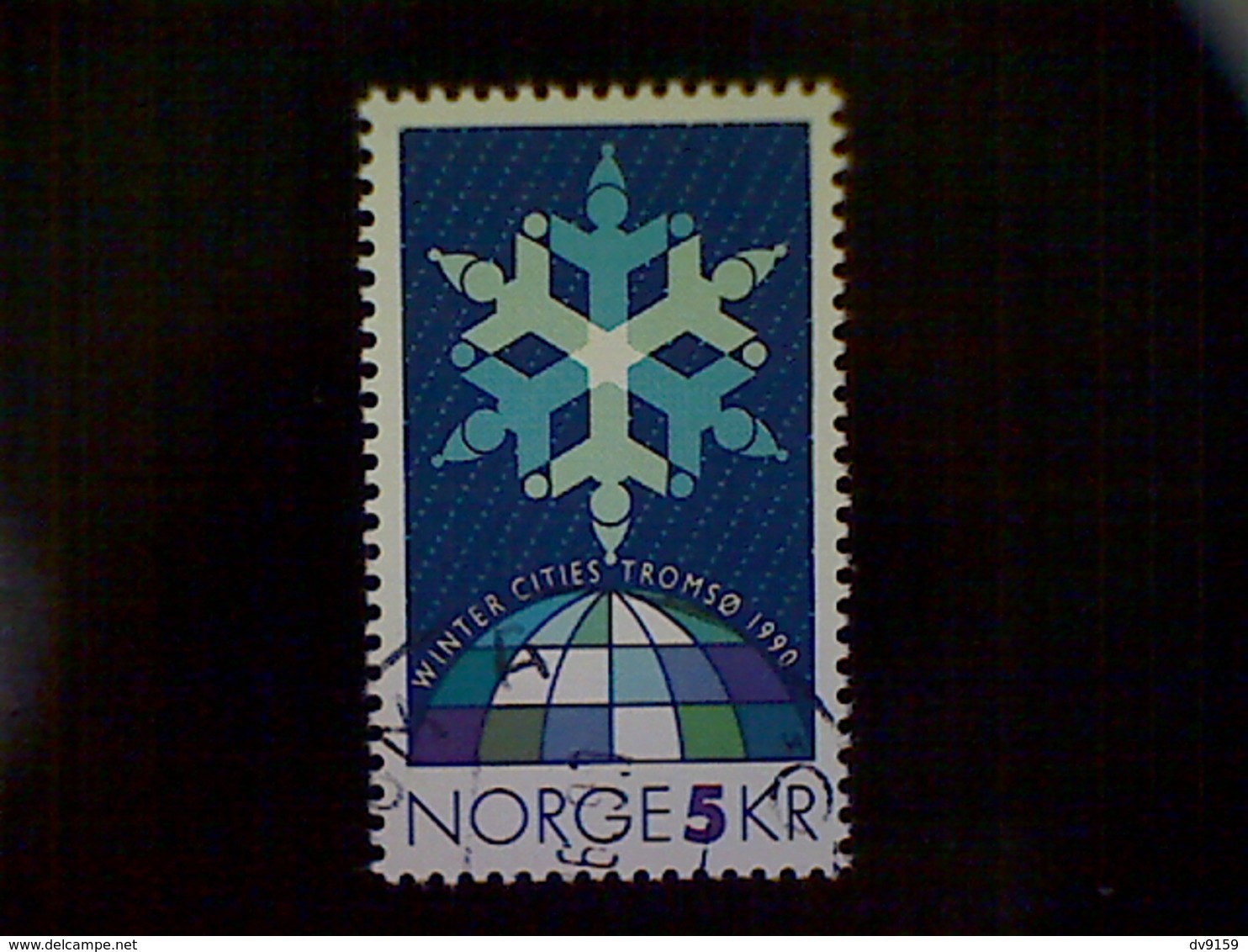 Norway (Norge), Scott 954, Used (o), 1990, Winter City Events At Tromsø, 5k, Blue, White, And Green - Used Stamps