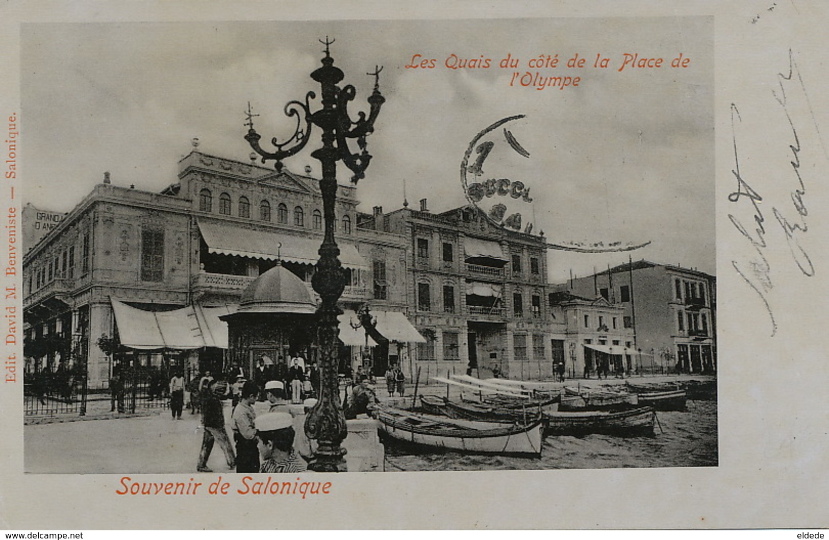 Souvenir De Salonique Les Quais Du Coté De La Place De L' Olympe  Edit David Benveniste  Undivided Back - Griechenland