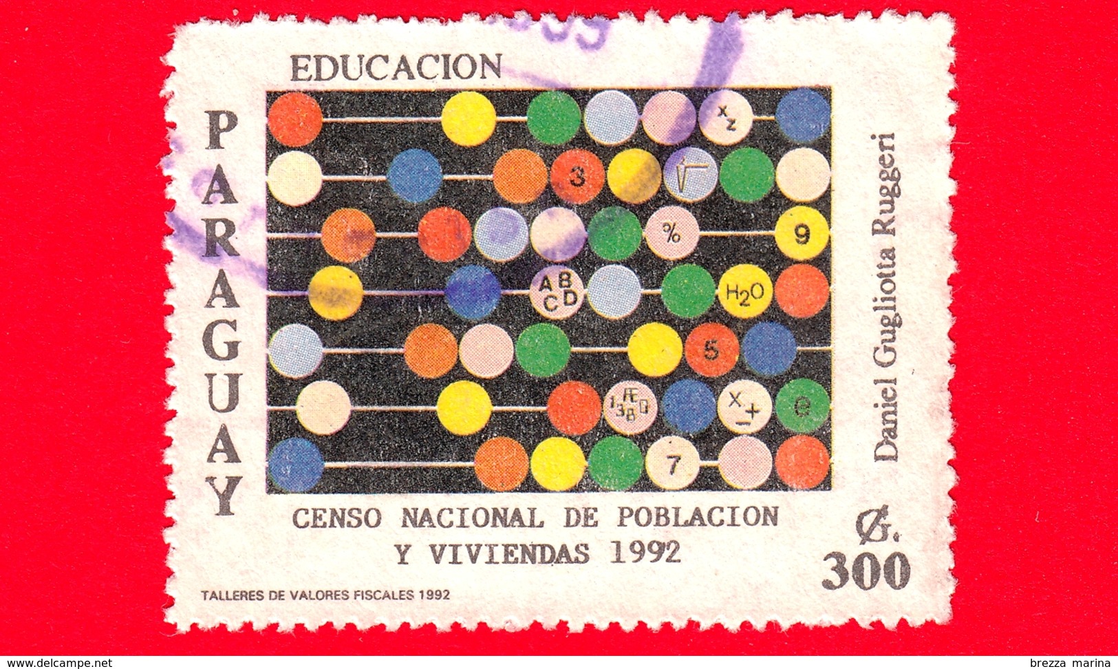 PARAGUAY - Usato - 1992 - Censimento Nazionale Della Popolazione E Abitazioni - Abaco - 300 - Paraguay