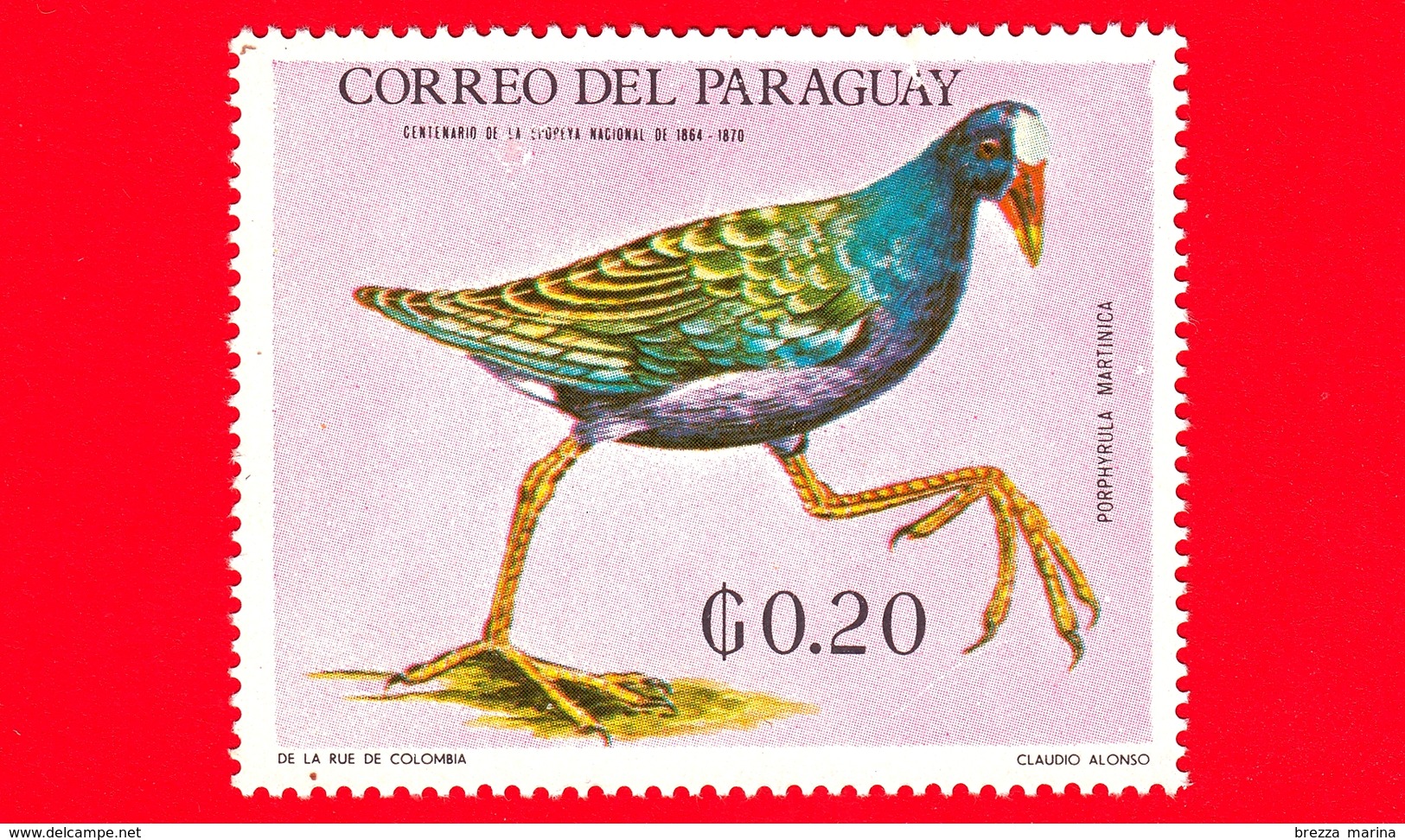 Nuovo - MNH - PARAGUAY - 1969 - Fauna Selvatica Dell'America Latina - Gallinella  - Porphyrula Martinica - 0.20 - Paraguay