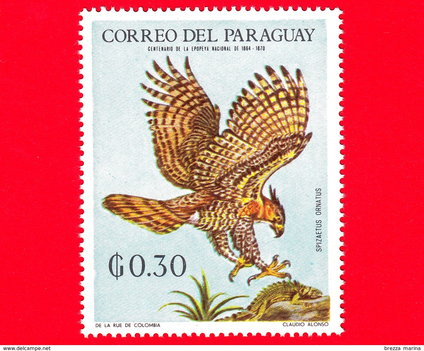 Nuovo - MNH - PARAGUAY - 1969 - Fauna Selvatica Dell'America Latina - Uccelli - Aquilastore - Spizaetus Ornatus - 0.30 - Paraguay