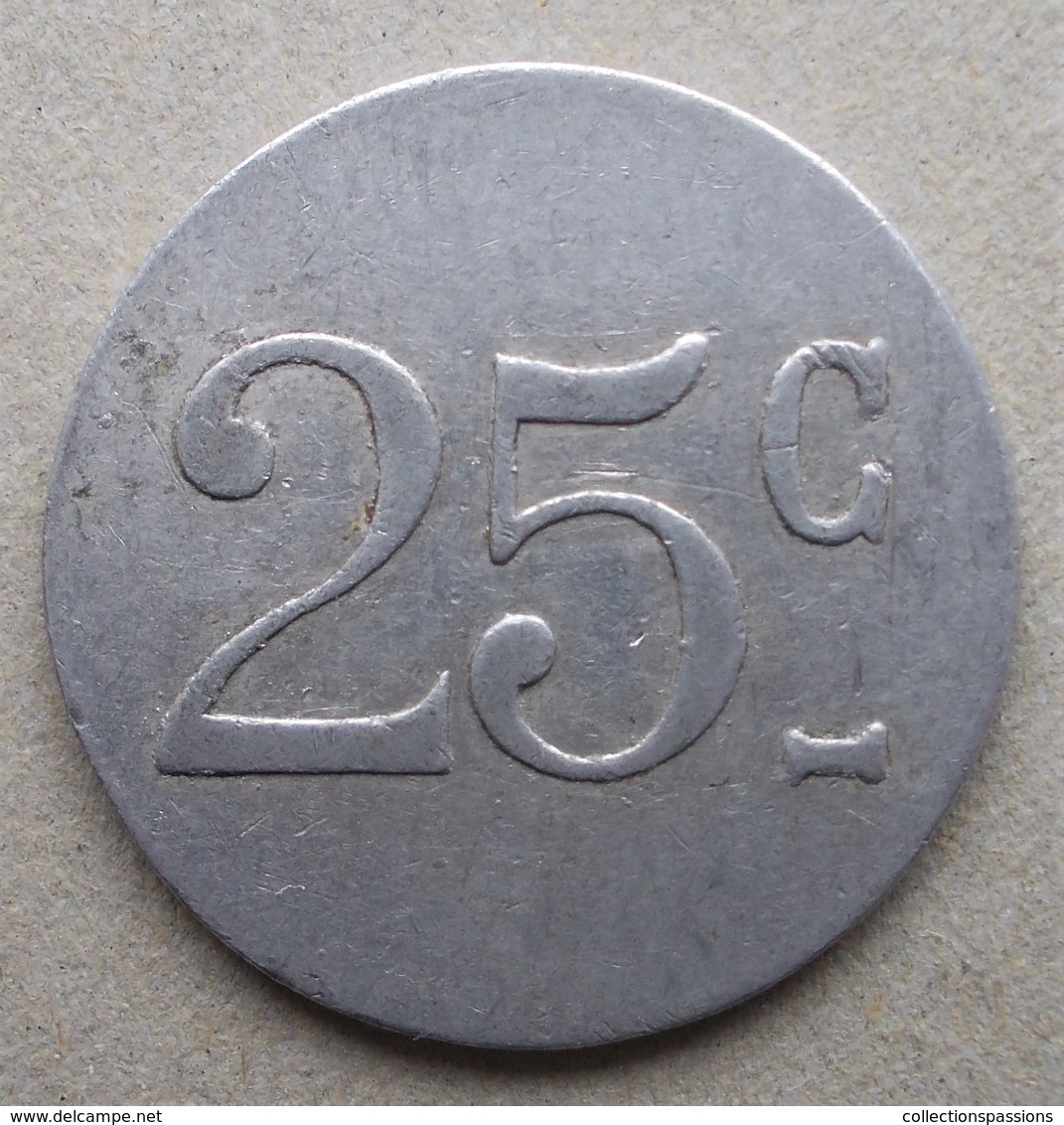 Monnaie De Nécessité - LOIRE 42 - St Etienne - Café Du Cours Rivier - 25c - Monétaires / De Nécessité