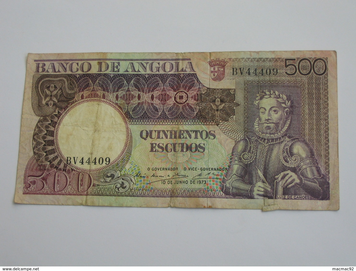 500 - Quinhentos - Escudos  1973 - ANGOLA - Banco De Angola  ***** ACHAT IMMEDIAT **** - Angola