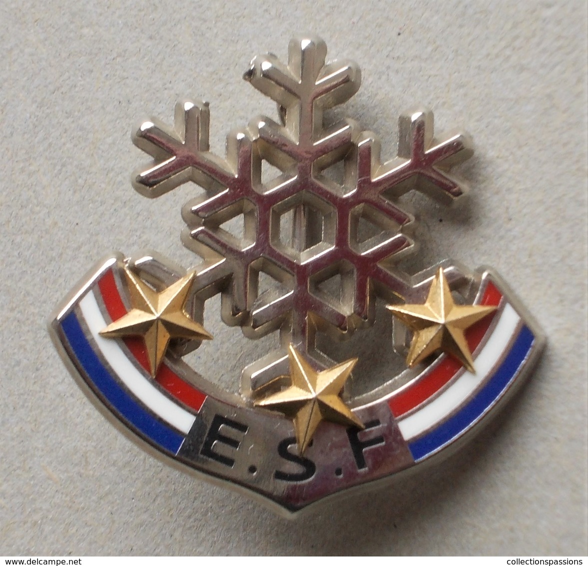 - Broche. Insigne. Ski. ESF - 3 étoiles - - Winter Sports