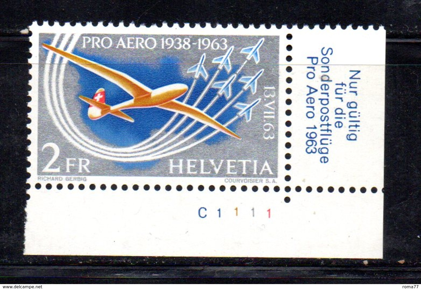 510/1500 - SVIZZERA 1963 , Posta Aerea Unificato N. 45 Con Gomma Integra  ***  MNH Pro Aereo - Nuovi