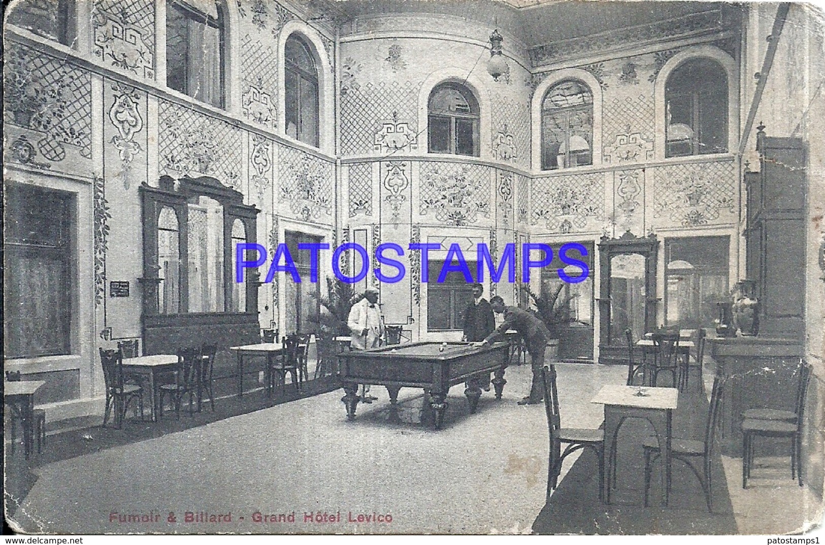 110153 ITALY GREAT HOTEL LEVICO BILLAR BREAK CIRCULATED TO PALERMO POSTAL POSTCARD - Autres & Non Classés