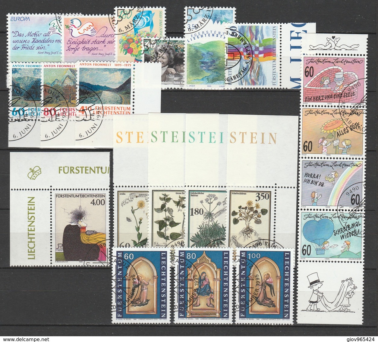 LIECHTENSTEIN  Us  1995   Annata Completa  -  Annullo 1°giorno ! ( Ersttagstempel )  -  Vedi  Foto ! - Annate Complete