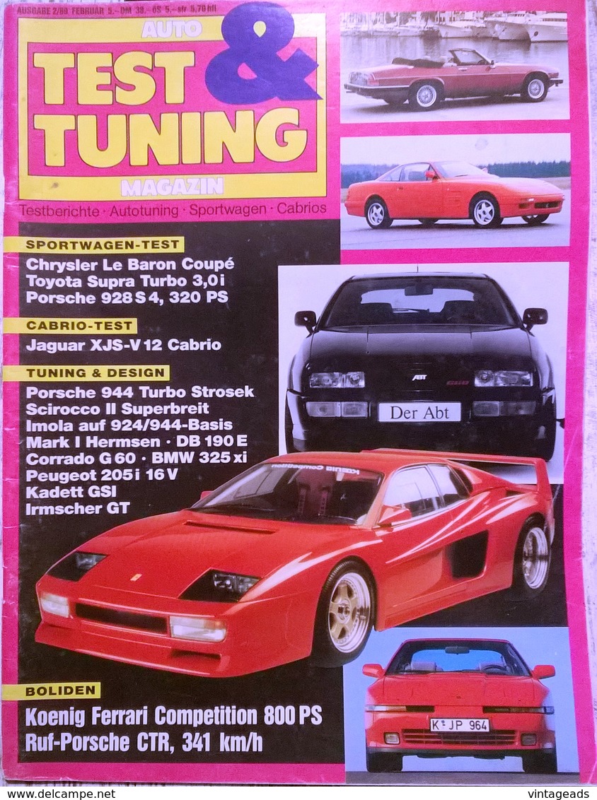 CA026 Autozeitschrift Test & Tuning Magazin, Nr. 2, 1989, Deutsch - Automóviles & Transporte