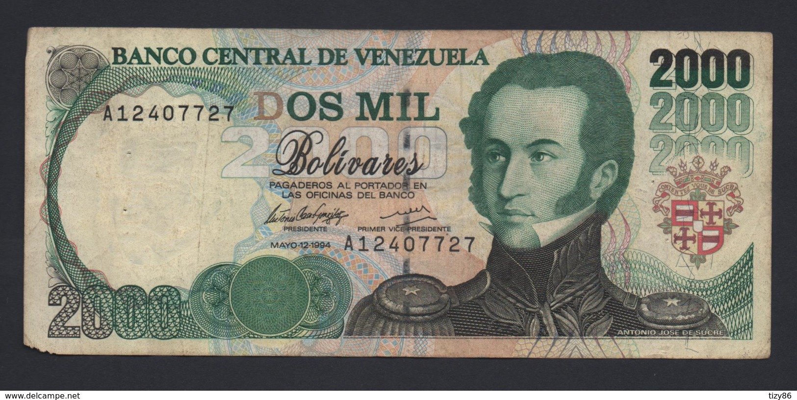 Banconota Venezuela - 2000 Bolivares 1994 Circolata - Venezuela