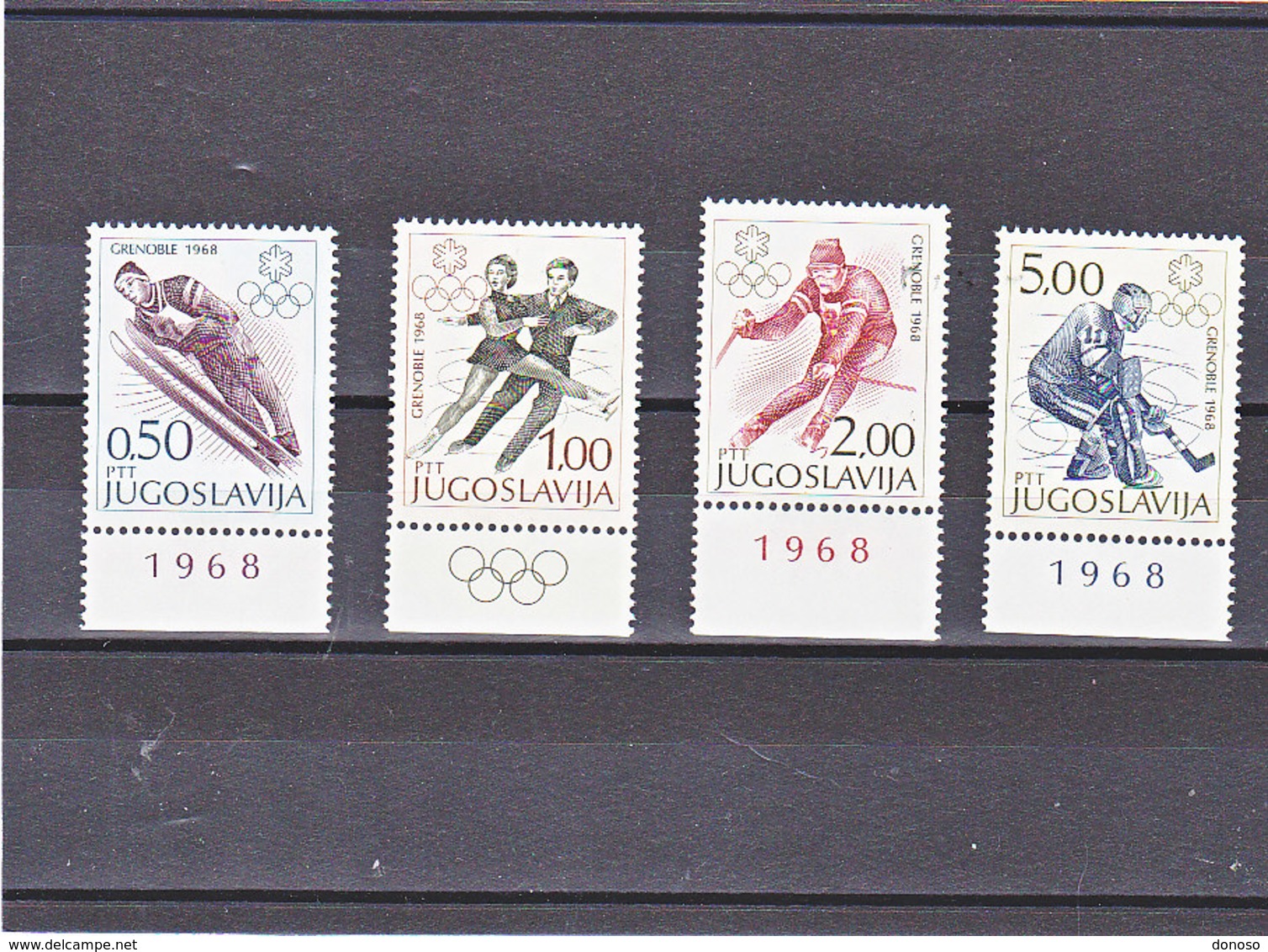 YOUGOSLAVIE 1968 JEUX OLYMPIQUES DE GRENOBLE Yvert  1139-1142 NEUF** MNH - Neufs