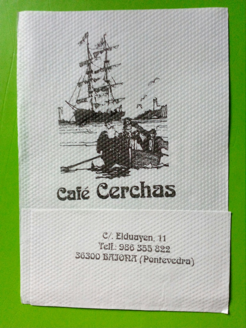 Servilleta,serviette Café Cerchas,Pontevedra.Espanha - Werbeservietten