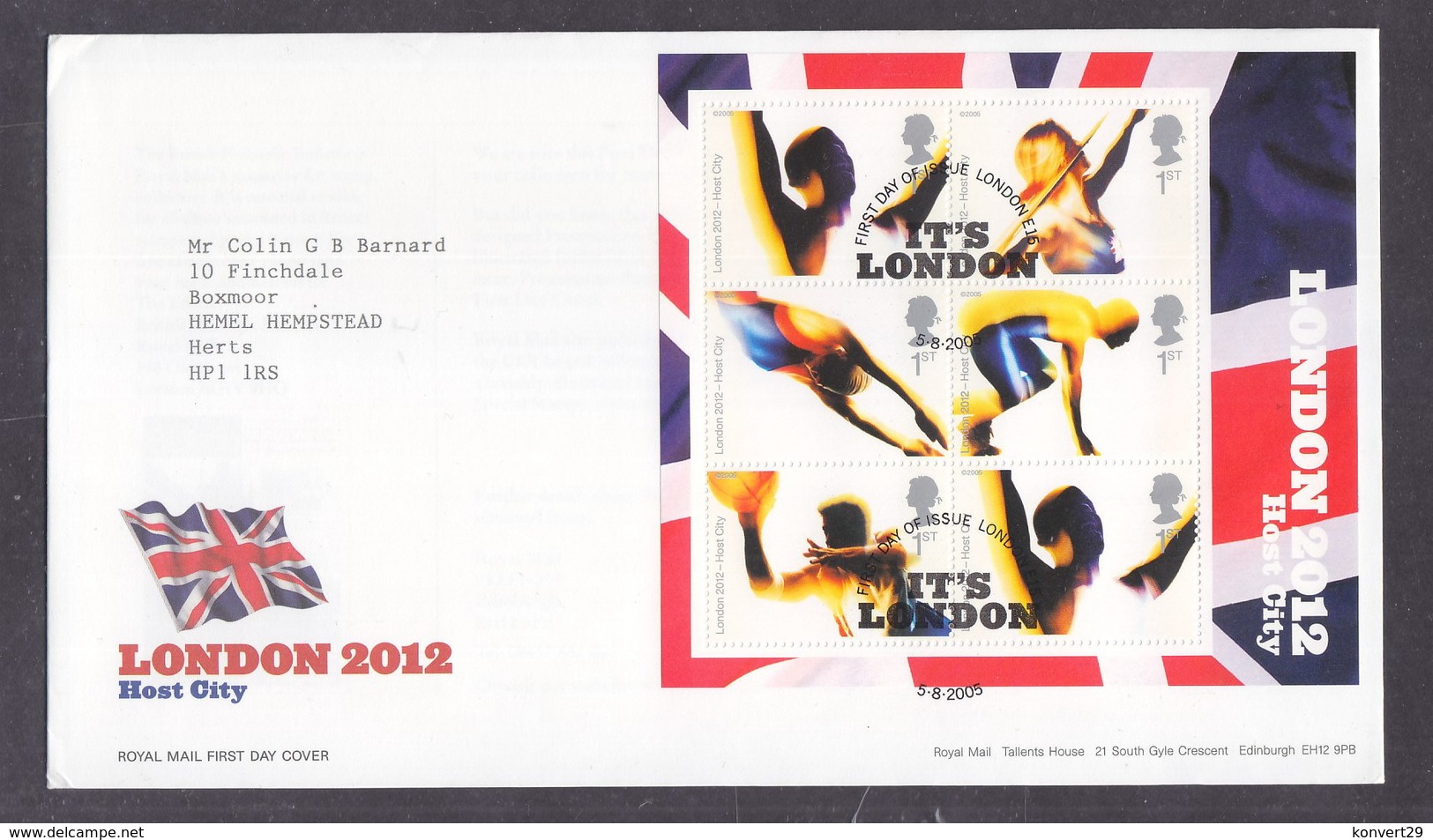 Great Britain 2005 London Olympic Bid 2012 FDC - 2001-2010 Decimal Issues