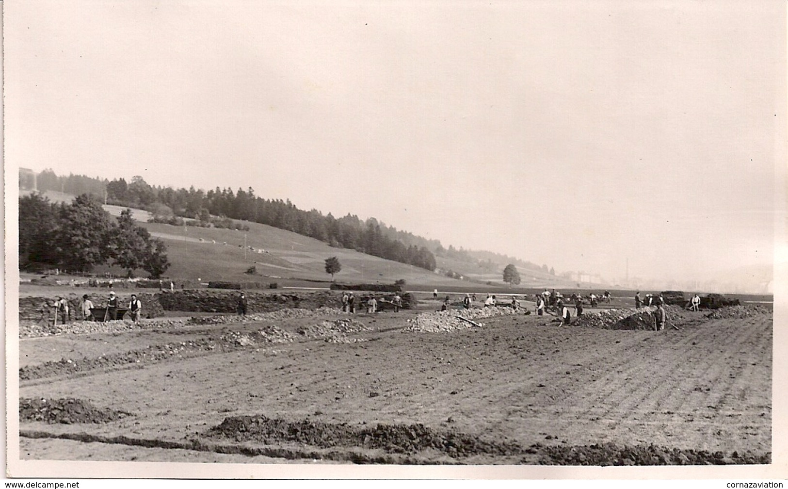 Aviation - Chaux-de-Fonds - Lot De 3 Cartes De La Construction De La Piste En Dur - Aérodromes