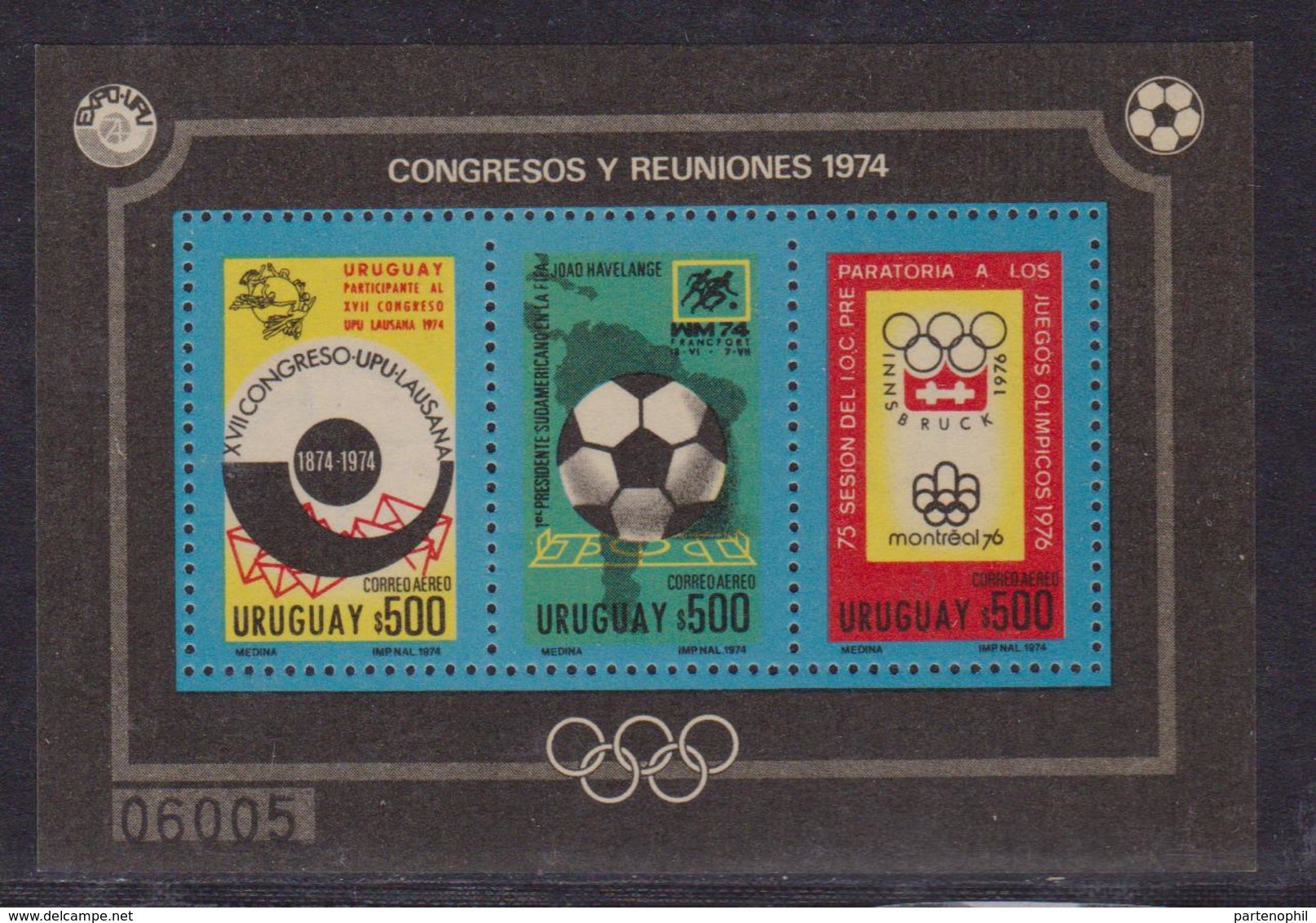 Uruguay 1974 World Cup Football Bl 39 UPU - 1974 – Germania Ovest