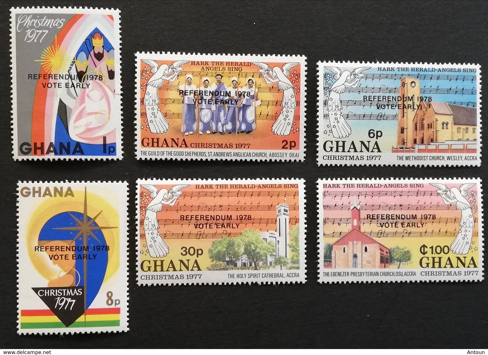 Ghana  1977  Christmas Overprinted Referendum 1978 Vote Early M.N.H. - Ghana (1957-...)