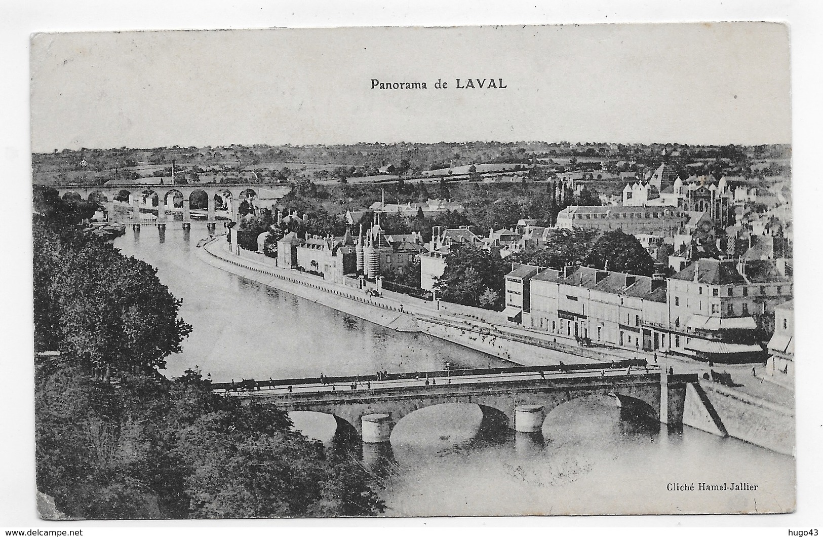 (RECTO / VERSO) LAVAL EN 1910 - PANORAMA - BEAU CACHET - CPA VOYAGEE - Laval