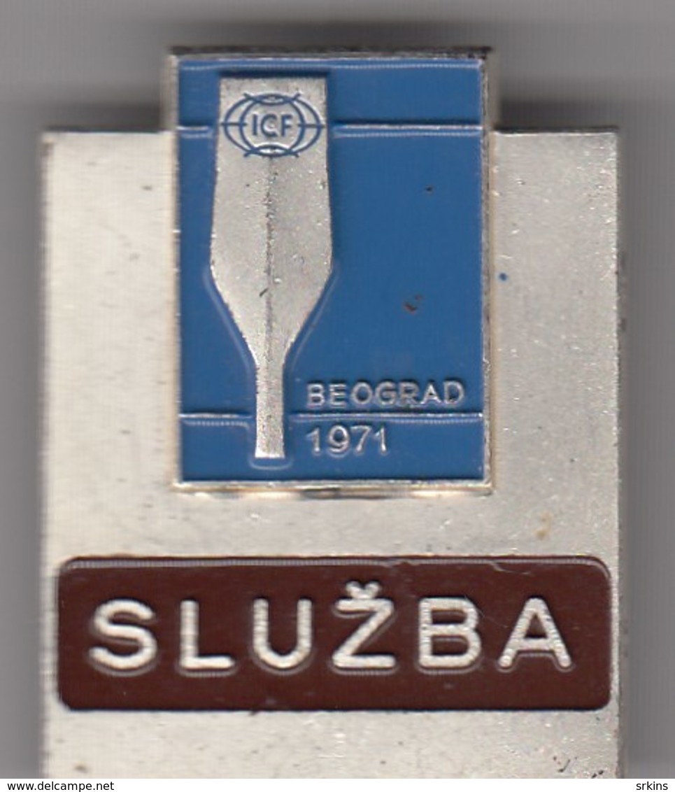 Rare Participant Badge "Office/Service" -  ICF Kayak And Canoe World Championships Belgrade 1971. Yugoslavia - Kano