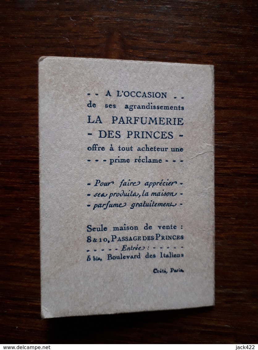 L18/148 Petite Carte Publicitaire . Parfumerie Des Princes. Paris - Sonstige & Ohne Zuordnung