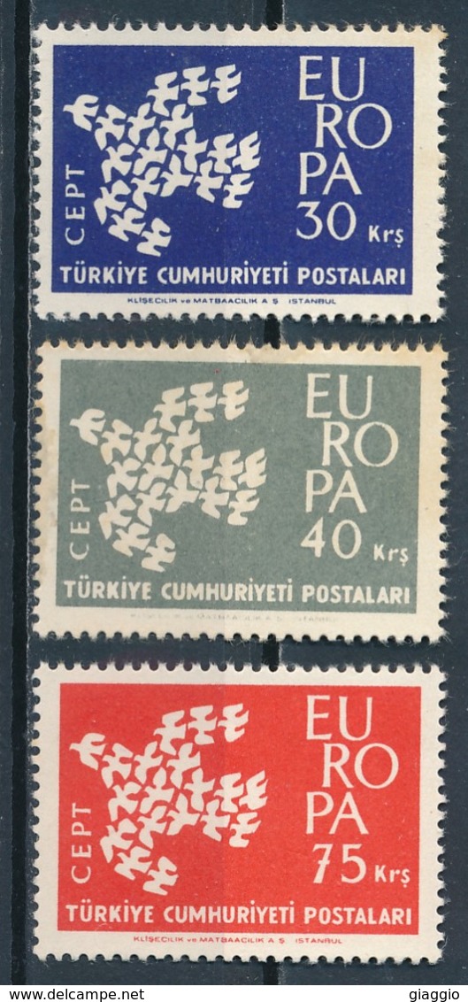 °°° TURKEY - Y&T N°1599/601 - 1961 MNH °°° - Nuovi