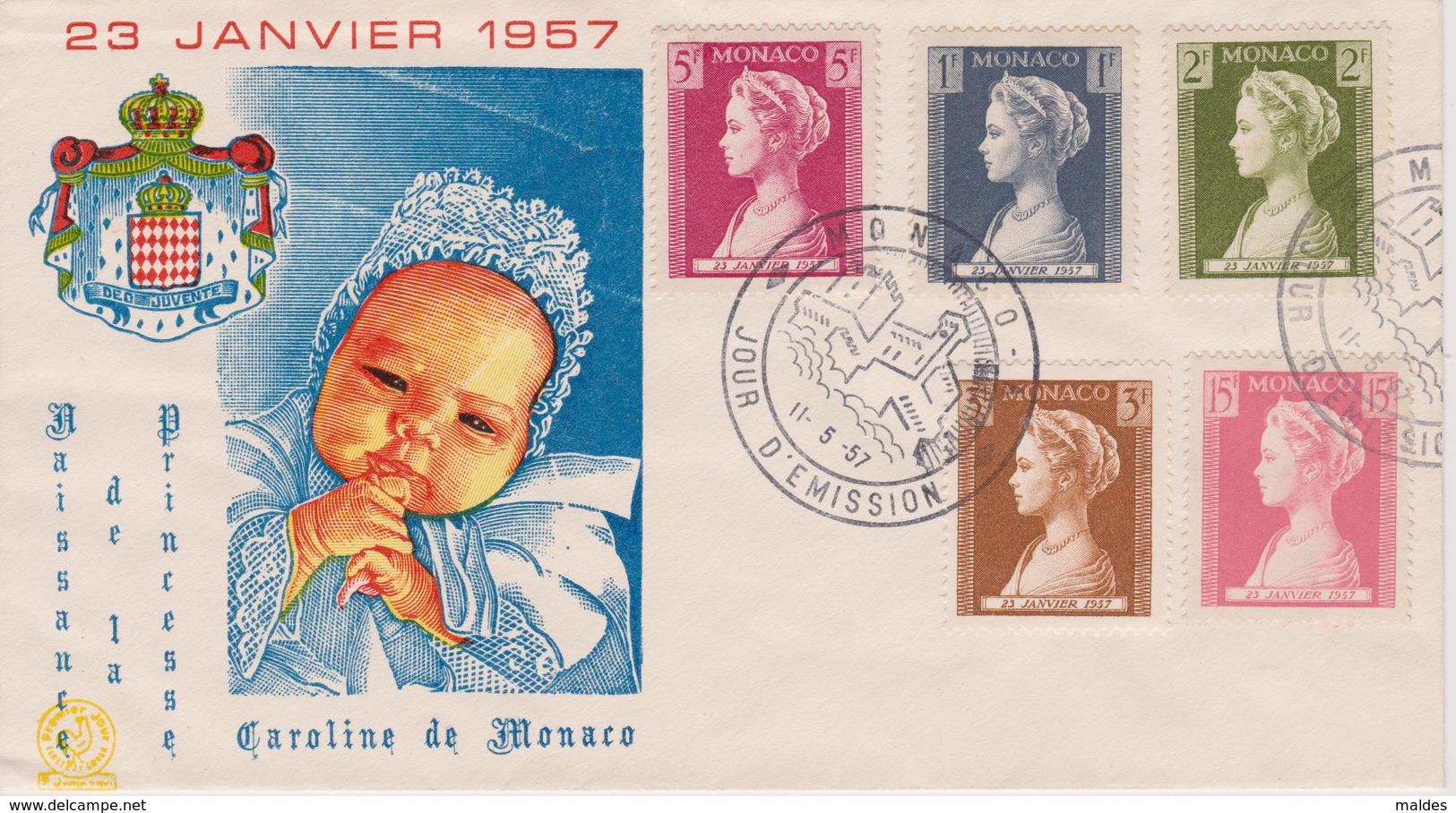 FDC Cachet Premier Jour - Naissance De Caroline De Monaco - 11/05/1957 - Postmarks