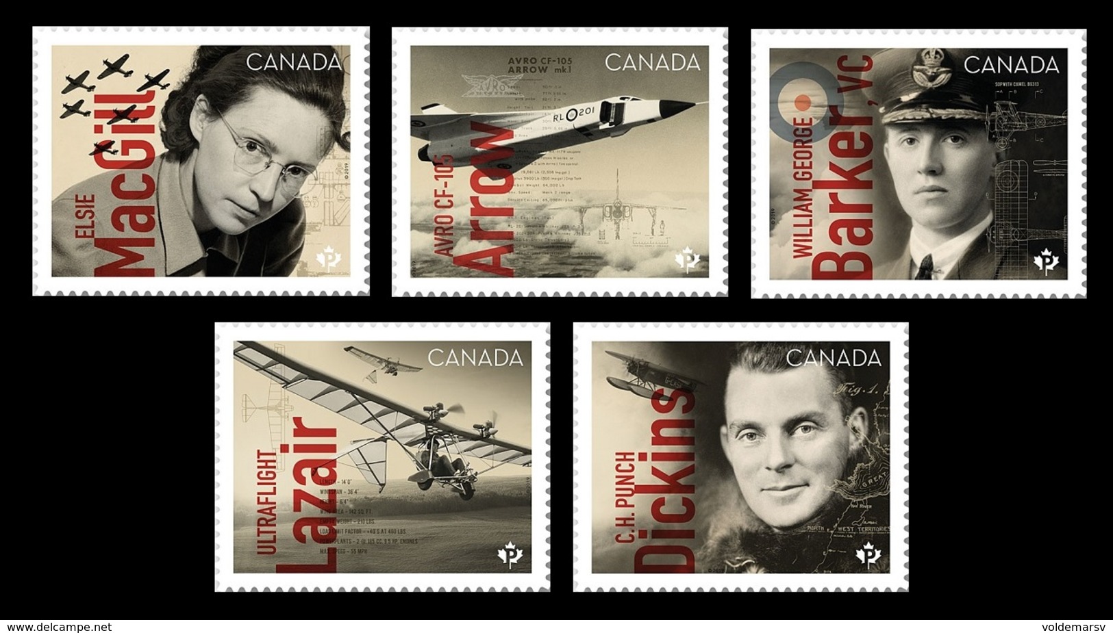 Canada 2019 Mih. 3716/20 Canadians In Flight. History Of Canadian Aviation (self-adhesive) MNH ** - Neufs