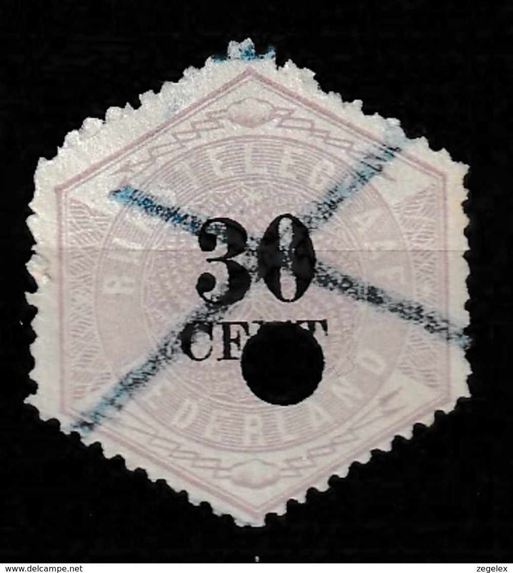 1877-1903 Telegramzegel 30ct Gebruikt NVPH 8 - Telegraphenmarken