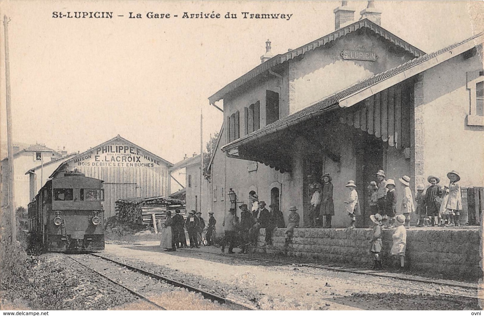 39  - CPA  ST LUPICIN La Gare Arrivée Du Tramway RARE - Autres & Non Classés