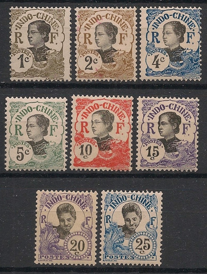 Indochine - 1907 - N°Yv. 41 à 48 - 8 Valeurs - Neuf ** / MNH / Postfrisch - Unused Stamps