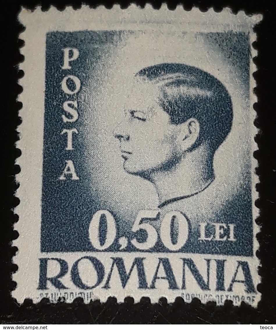 Errror Romania 1946 King Mihai I,  0.5 Lei ,without Line Frame Up, Above,mnh - Variétés Et Curiosités